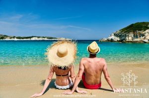 Couple on beach in Halkidiki